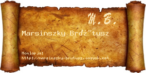 Marsinszky Brútusz névjegykártya